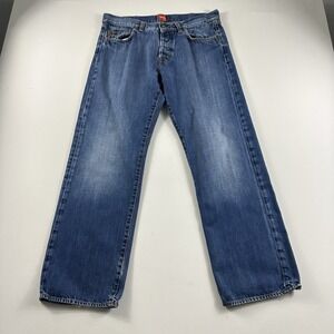Boss Hugo Boss Jeans Orange Label Straight Leg Regular Fit Blue Denim Mens 34x30